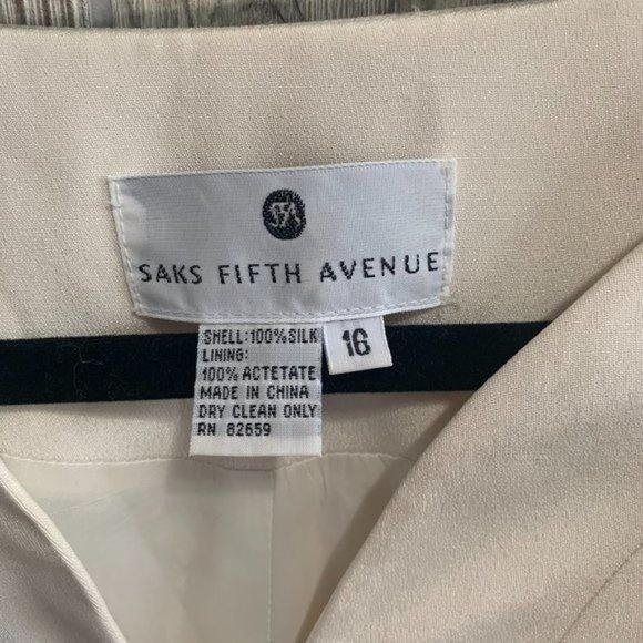 Vintage Saks Fifth Ave Silk Embroidered Blazer 16 - Picture 9 of 10